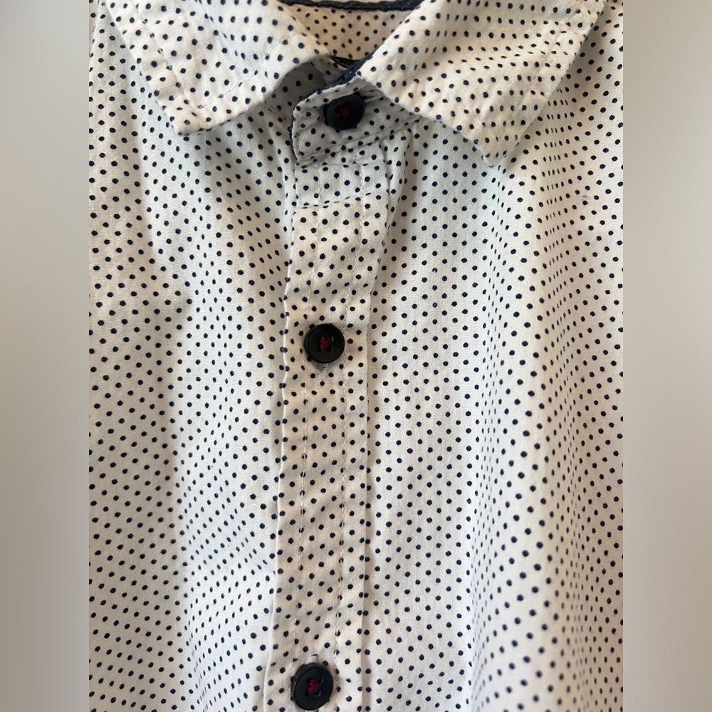 bruno Blue and White Casual Button Down Shirts - Picture 2 of 7